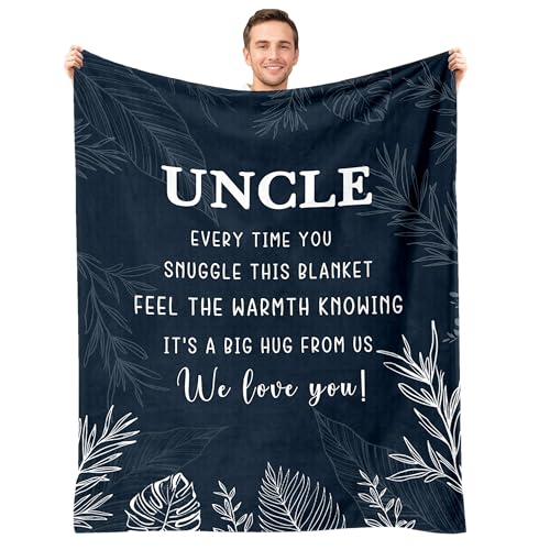 Uncle Gifts - Best Uncle Blanket for Fathers Day, Birthday, Christmas & Thanksgiving - 50" x 60"