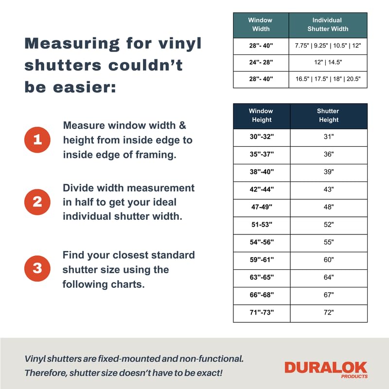 Vinyl Exterior Shutters | One Pair | Raised Two Panel 50/50 Split Exterior Window Shutters | 18" x 48" | Black | Simple Installation + Hardware Included | Made in The US