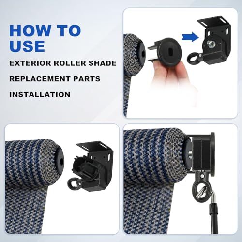 uxcell 3Set Replacement Shade Parts Clutch Plug, 1.5 Inch Roller Blind Repair Kit Universal Blind Replacement Parts for Indoor/Outdoor Sunshade and Roller Blinds, Black, 38mm Clutch Plug