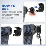 uxcell 3Set Replacement Shade Parts Clutch Plug, 1.5 Inch Roller Blind Repair Kit Universal Blind Replacement Parts for Indoor/Outdoor Sunshade and Roller Blinds, Black, 38mm Clutch Plug