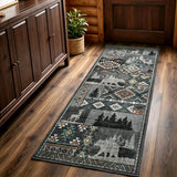 Runner Rug 2x5 Western Rugs Runner for Hallway Entryway,Gray