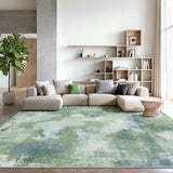 AMADA Washable 9'x12' Abstract Area Rug for Living Room Green