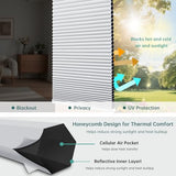 Changshade Blackout Top Down Bottom Up Cellular Shades, Cordless Honeycomb Blinds for Bedroom, Nursery & Bathroom, Total Privacy, 34" W*72" H,White