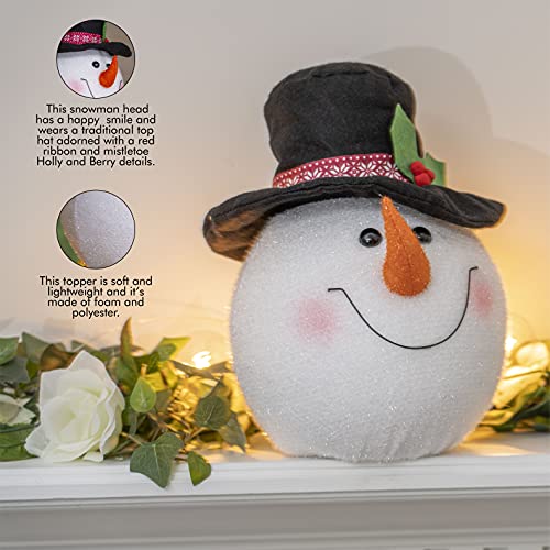 Ornativity Snowman Head Tree Topper - Xmas Holiday Decor Tree Top Winter Snow Man Topper Ornament Decoration for Christmas Tree Toppers 10"