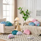 XIAIJIA Seashell Decorative Pillow Shell Shaped Throw Pillow 3D Insert Beach Pillow Soft Velvet Pillow Sea Ocean Decoration Couch Bed Pillow Cushions(Pink,14 X 11 inch)