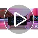Projection Clock, 7.4" LED Mirror Digital Alarm Clocks, with RGB Night Light, 180° Rotatable Projector,USB C Charger Port, Auto Dimmer, Modern Desk Clock for Teens Girl Adults Bedroom - White