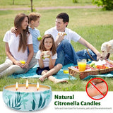 Citronella Candles Outdoor, 3-Wick Large Citronella Candles for Patio, 3 Packs Natural Soy Wax Summer Candle Set, 200 Hours Long Lasting Burning Lemongrass Scented Candle for Garden Balcony Camping