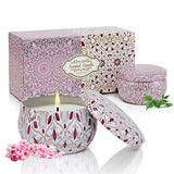Aromatherapy Candles for Home Scented 2 Pack 2.5 oz Natural Floral Cherry and Vanilla Candles Set, Stress Relief Candles Gifts for Women, Portable Mini Candles Gift for Christmas, Birthday