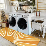 Lahome Boho Hallway Runner Rug 2x6, Non-Slip Washable Rainbow Sun Rug