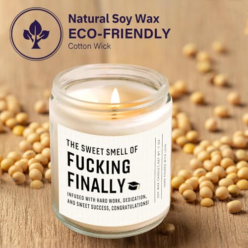 Shqiueos Funny Graduation Gift for Her Him, Graduation Candle for Women Men Lavender Scented 7oz, 2026 Graduations Gifts for Masters Degree, College, High School, PhD Grad Gift for Nurse Law School