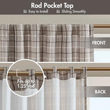 Madison Park Anaheim Cabin Plaid Curtain Window, Thermal Insulated Fleece Lining, Living Room Decor Room Darkening Drape for Bedroom, 1-Single Panel Pack, 50x95, Rod Pocket & Back Tab, Brown