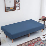 Armless Futon Cover, Armless Sofa Cover, Washable Futon Slip Cover with Elastic Bottom for Kids Pets-Light Grey