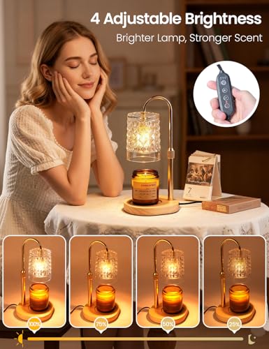 Candle Warmer Lamp with Timer Dimmable Candle Warmer Birthday Gifts for Women Mom Sister, House Warming Gifts New Home Room Decor, Height Adjustable Wax Melts Warmer for Jar Candles