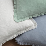 MIULEE Boho Linen Fringe Decorative Throw Pillow Covers Aqua Green 20x20
