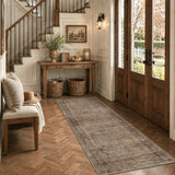 HelloTree 2.6x8 Vintage Washable Hallway Runner Rug, Non-Slip Floor Mat