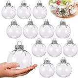 Neioaas Clear Plastic Ball Decor - Set of 12 DIY Christmas Decorative Balls,2.36in DIY Clear Plastic Fillable Balls Ornament for Christmas,Halloween,Birthday,Wedding Decor, Crafts Decorations (60MM)