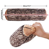 Winter Flower Tree Stump Pillow, Wood Log Throw Pillow for Couch - 3D Digital Print Decorative Cylinder Cushion for Sofa, Living Room, Home Decor（1 Pack