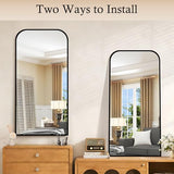 COFENY Bathroom Mirror, 18x36 inch Black Rectangle Wall Mounted Mirror with Thin Frame, Bathroom Vanity Mirrors for Over Sink, Entryway, Living Room, Bedroom