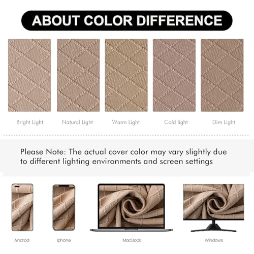Genina Waterproof Seat Covers for Dining Room Chairs Covers Dining Chair Cover Kitchen Chair Covers (Khaki, 4 Pcs)
