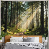 Lunerfex Sunbeam Forest Path Tapestry - Nature Landscape Wall Hanging for Bedroom and Living Room - Serene Decor Tapestries 60"x44"