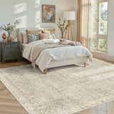 Beige Area Rugs 5x7 Washable Soft Rug for Living Room Bedroom