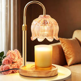 Flower Candle Warmer Lamp for Jar Candles with Timer & Dimmer, Adjustable Height Fits Large Jars up to 7.08" Tall, Flameless Wax Warmer, Cozy Bedroom Home Decor, Gift for Mom Women