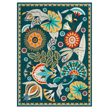 Joydeco Egypt Floral 4x6 Washable Rug for Entryway Living Room Bedroom