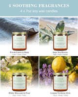 4 Pack Scented Candles Gifts for Women: 28oz Natural Soy Candles for Home Scented, Up to 200H Burning, Aromatherapy Candle Set, Jar Candle Gift Set for Spa Bath Meditation Birthday Valentine's Gifts