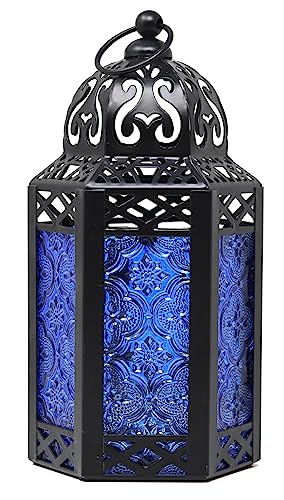 Vela Lanterns Decorative Indoor Moroccan Table Centerpiece, Cobalt, S