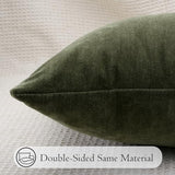 JoraLion Chenille Lumbar Pillow Covers 14x36 inch, Moss Green Spring Decorative Pillow Covers, Farmhouse Solid Dyed Soft Chenille Cushion Case for Couch Sofa Bed Living Room, Pack of 1(Cover ONLY)