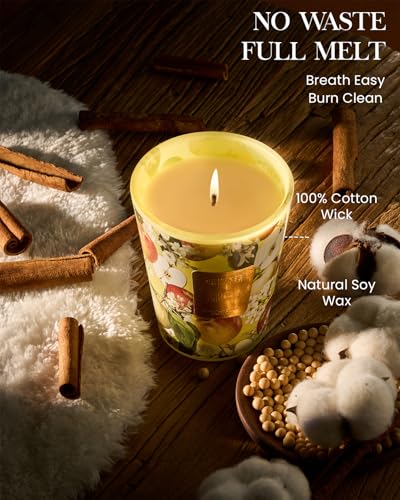 M&SENSE Apple Crumble Soy Candle, 14.1oz, Autumn Baking Thanksgiving Gifts