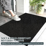 Heyroll Custom Size Hallway Runner Rug, Backed Non-Slip Waterproof, Washable Outdoor Indoor Carpet for Floor, Entryway, Kitchen, Laundry, Balcony, Garage 2' x 6', Black