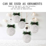 Christmas Ball Ornaments, 4pc Set White Pinecone Rattan Thread String Christmas Tree Ornament Xmas Trees Wedding Party Decorations