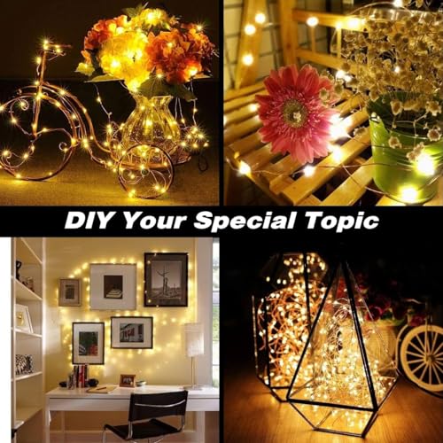 Fairy Lights Plug in,33Ft 100 LEDs Copper Lights Warm White,Christmas Lights Indoor Outdoor,Led Fairy String Lights for Bedroom Party Wedding Patio Christmas Tree Decoration
