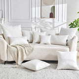 TOPGREEN Feathers Down Throw Pillow Inserts 12x20, Set of 2, 100% Organic Cotton Shell, Soft Decorative Lumbar Pillow Insert for Living Room Sofa, Couch, or Bed (White)