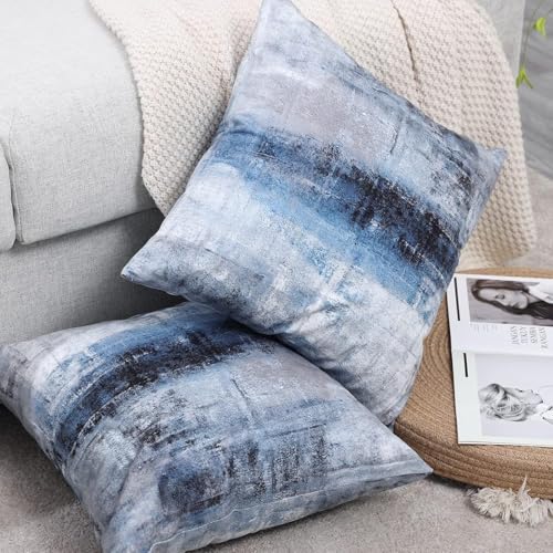 Throw Pillow Covers for Couch, 20x20 Inch, 2 Pack, Blue Grey