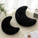 Moon Pillow, Decorative Throw Pillow with Soft Plush for Couch Bed, Cozy Moon Decorative Pillows for Bedroom Living Room, Home Décor Comfort Gift (Black, 14.9 Inches)