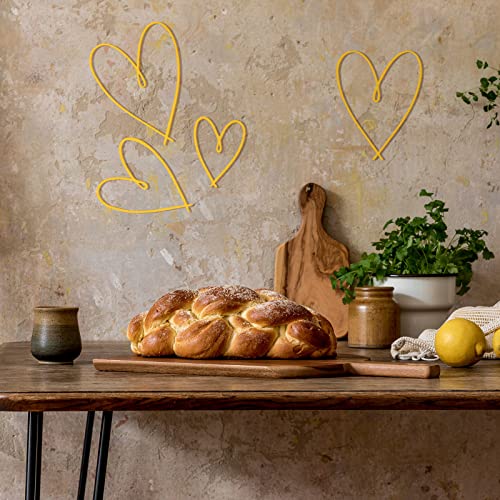 Pangda 4 Pieces Metal Heart Wall Art Decor Love Heart Wall Sign Ornaments for Bedroom Living Room Decoration(Gold)