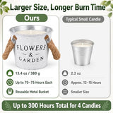 Citronella Candles Outdoor, 50oz Citronella Candle for Patio, Garden, Yard, Balcony Backyard & Camping,Total 300Hours Burning Large Summer Outdoor Candles 4 Pack