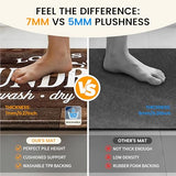 Washable Laundry Room Rug Runner, 20"X47" Non Slip Laundry Mat Soft Low-Pile Farmhouse Decor Area Rug for Entryway Hallway Kitchen Bathroom Brown