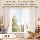 ZYRW Gold Curtain Rod, Room Darkening Rods for Windows 28 to 48 Inches(2.3-4Ft), Wrap Around Curtain Rods, Heavy Duty Blackout Drapery, Modern Decorative Window Treatment Rod, Gold