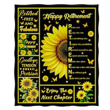 Jekeno Retirement Gifts for Woman, Sunflowers Throw Blanket Decor Gifts for Women Sunflower Lovers Mom Teacher Nurse Coworkers, Retirement Party Decoration for Home Living Room Bed Couch