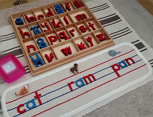 UKELER Kids Rug Montessori Mat Children Playing Mat for Nursery Cotton Working Rug Small Hand Woven Rugs, 23.6''×7.8''