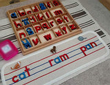 UKELER Kids Rug Montessori Mat Children Playing Mat for Nursery Cotton Working Rug Small Hand Woven Rugs, 23.6''×7.8''