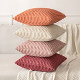 MIULEE Corduroy Decorative Throw Pillow Covers 18x18 Crimson Pack of 2