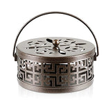 Exquisite Metal Mosquito Coil Holder Long-Lasting Coil Incense Burner for Indoor and Outdoor (Bronze)