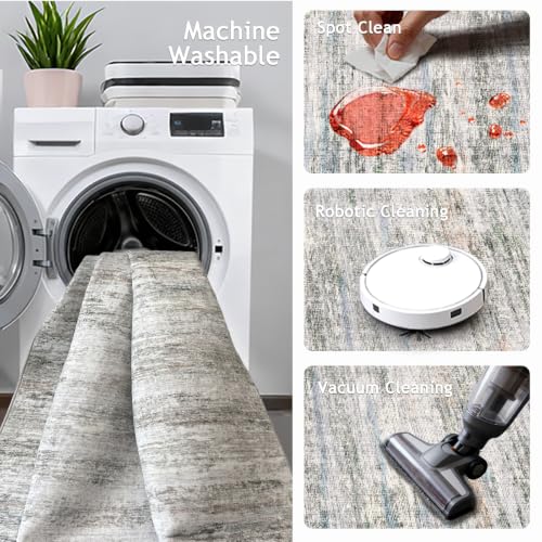 Washable Runners for Hallway 2x6 Runner Rug,Ultra-Thin Kitchen Runner Rugs,Non-Slip Backing Entryway Rug Runner,Abstract Carpet for Hallways,Bedroom,Dining,Laundry Room