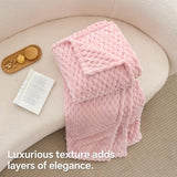 BEDELITE Fleece Blanket - 3D Jacquard Decorative Pink Throw Blankets for Women's Couch & Bed, Soft and Cozy Warm Plush Fluffy Blanket, Cute Birthday Gift for Women, 50x70 Inches