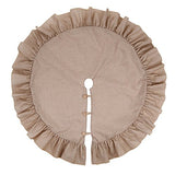 X.Sem 48'' Jute Burlap Christmas Tree Skirt with Ruffled Border Holiday Collection (Original)