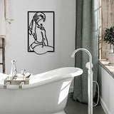 CHENGU 3 Pieces Metal Minimalist Abstract Woman Wall Art Line Drawing Wall Art Decor Single Line Female Home Hanging for Kitchen Bathroom Living Room